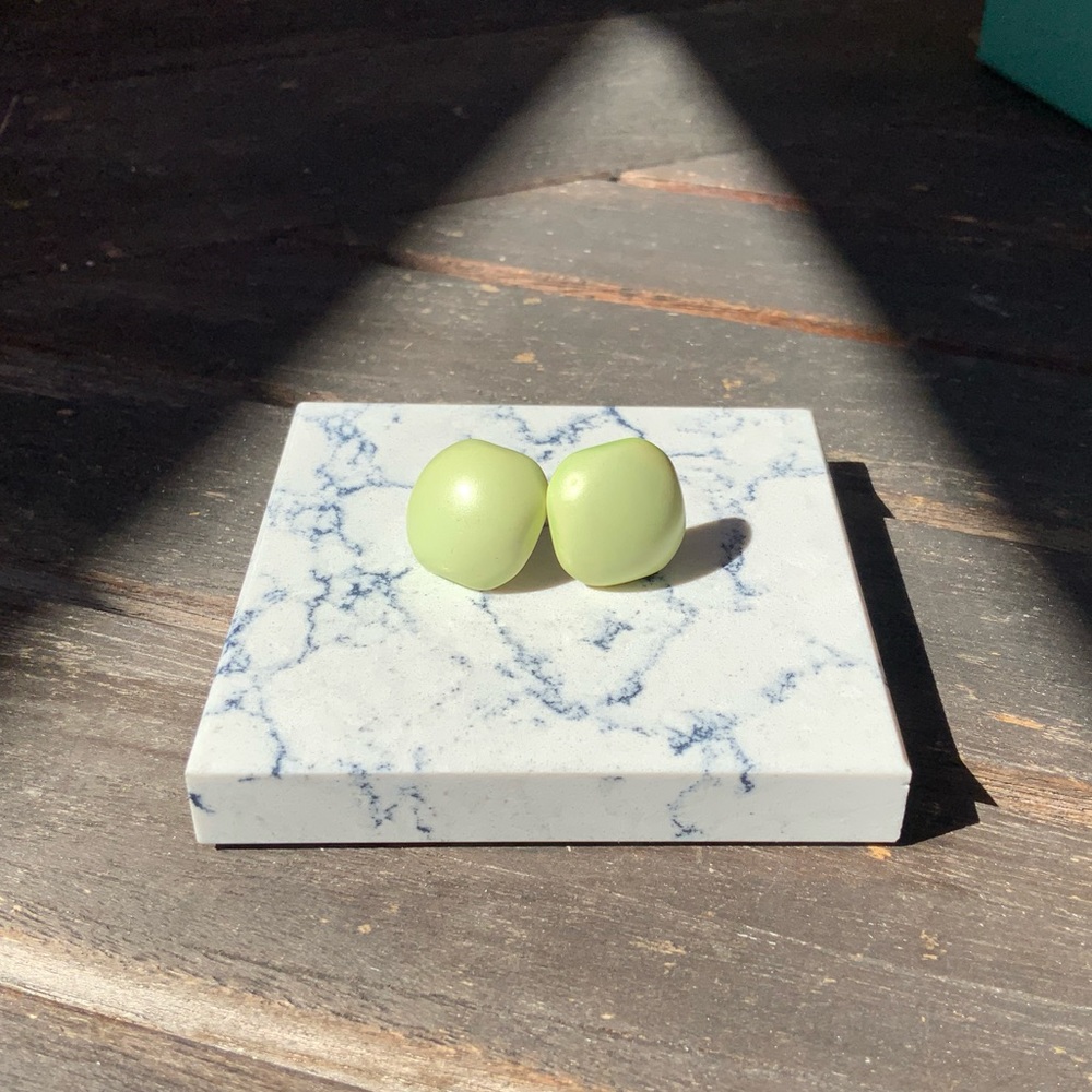 Handmade Neon Green Studs